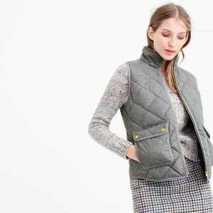 J. Crew Excursion Quilted Down Puffer Vest Gray M